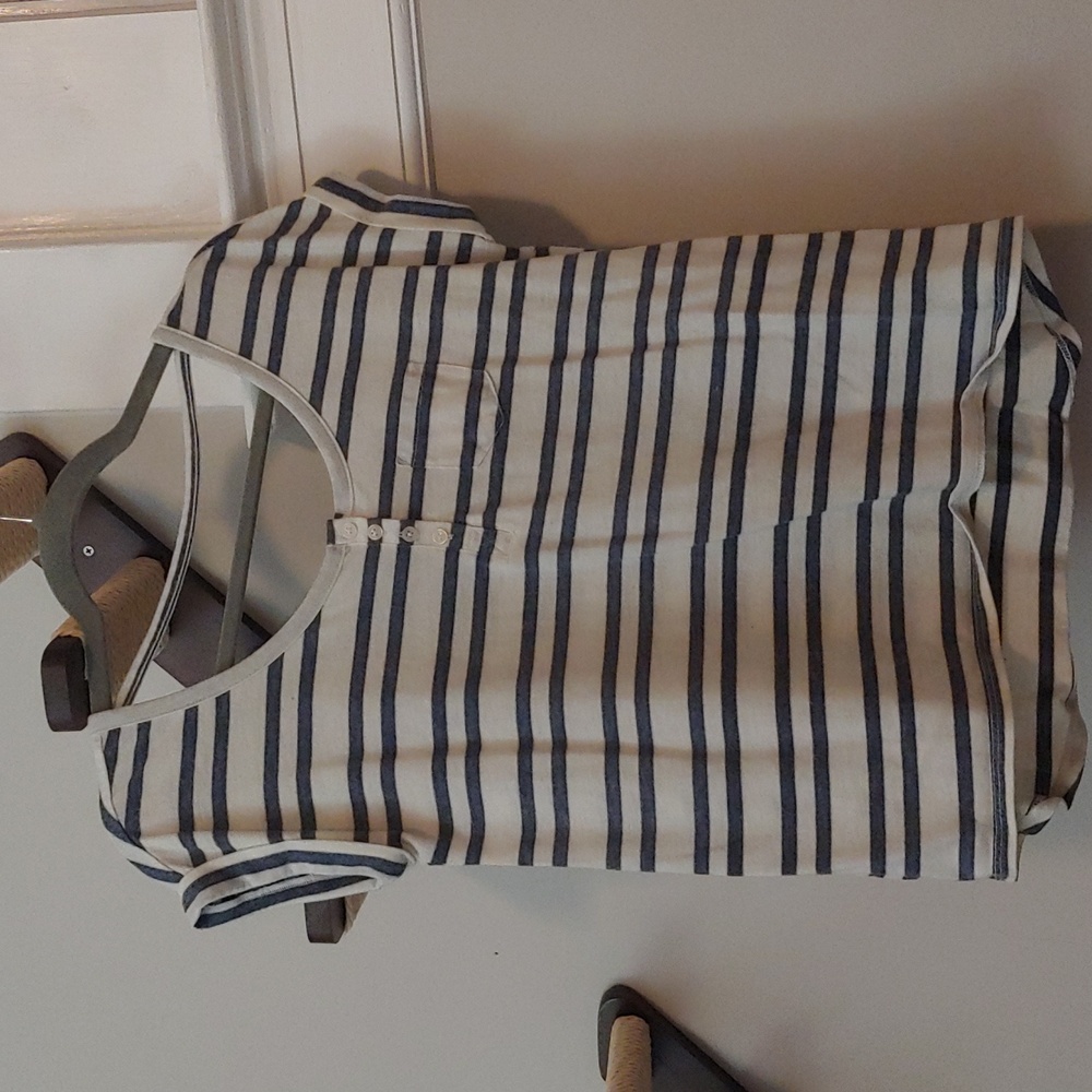 Navy-striped top with back cutout